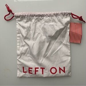 LEFT ON FRIDAY White Drawstring Bag FREE ADD ON
